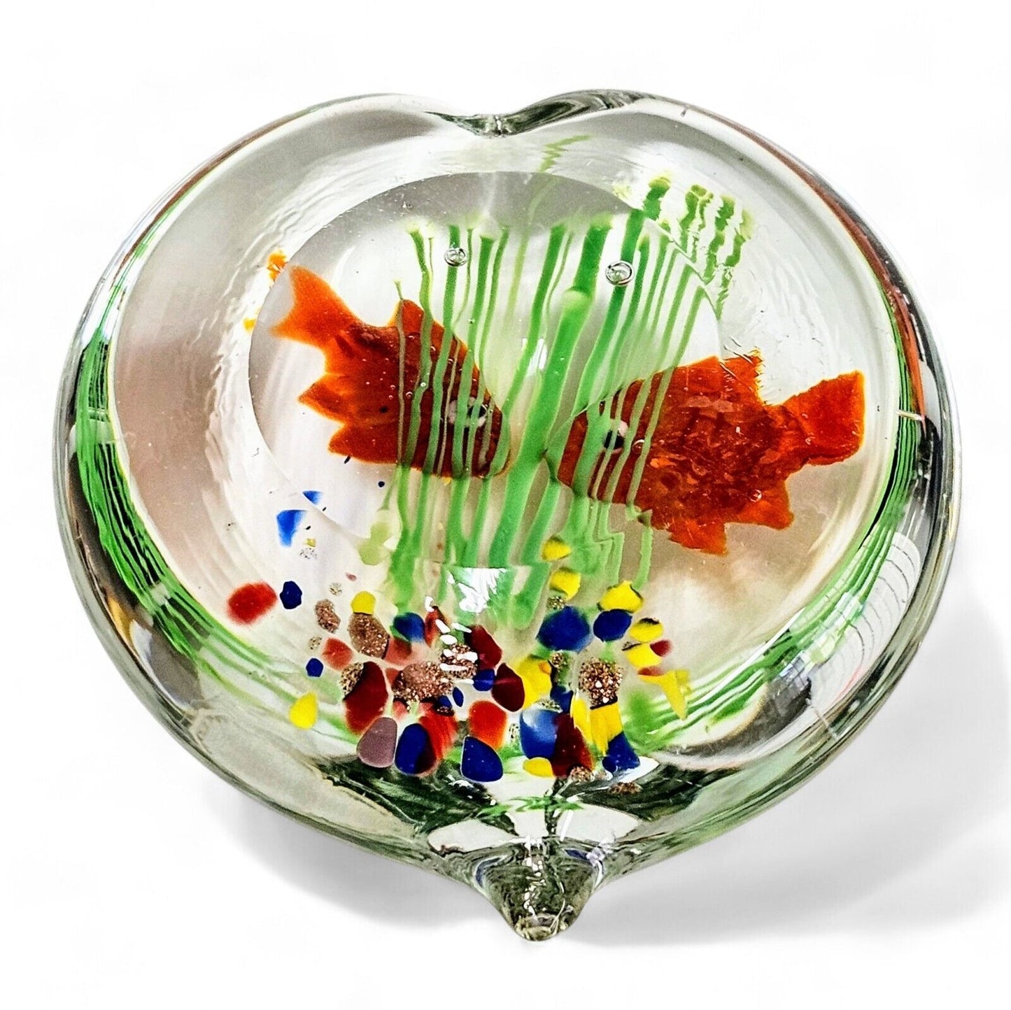 Authentic Murano Glass Fish Aquarium Paperweights | Original Sticker Attached