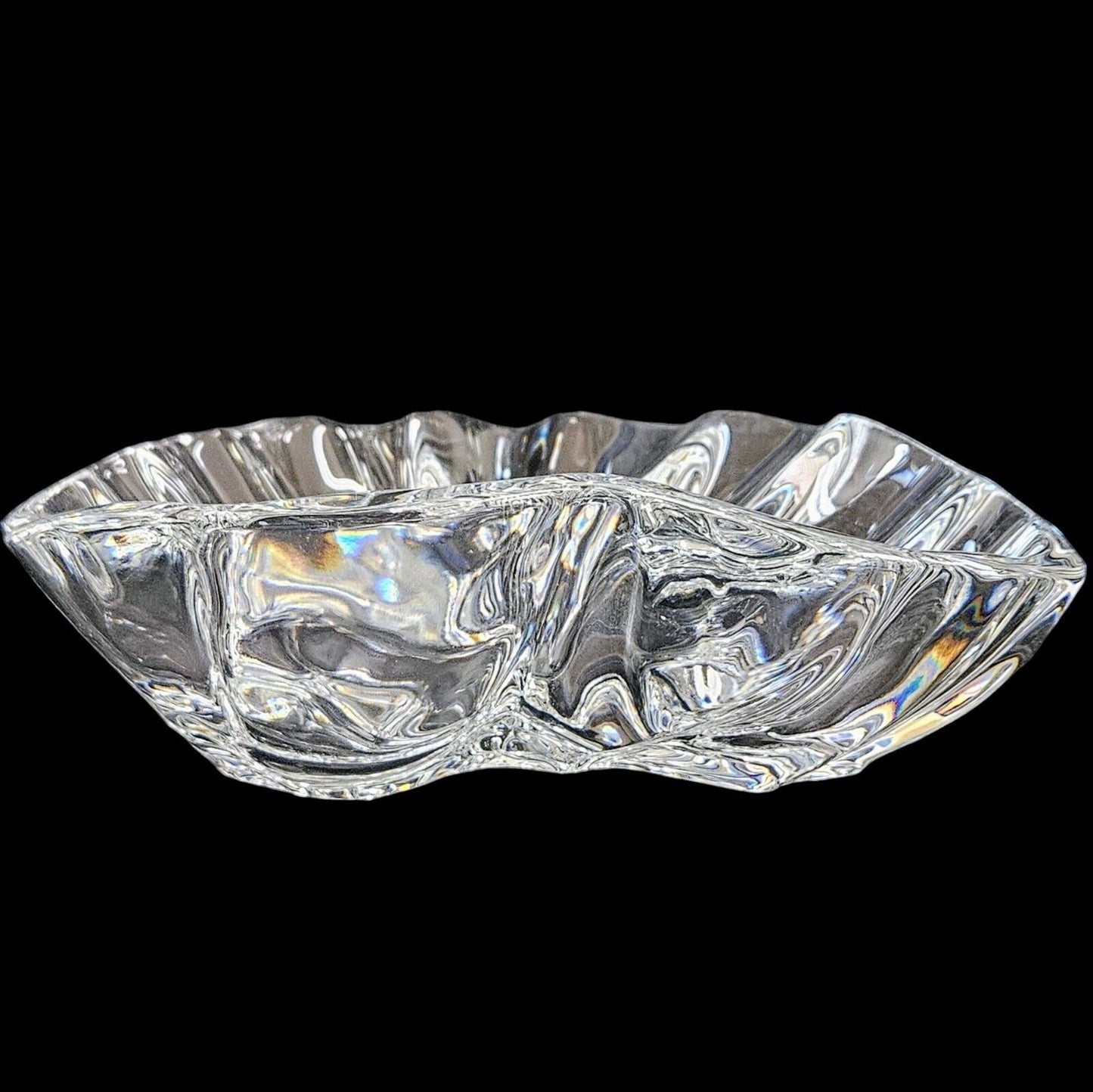 Baccarat Crystal 9.75" Huitres Oyster Shell Centerpiece Bowl