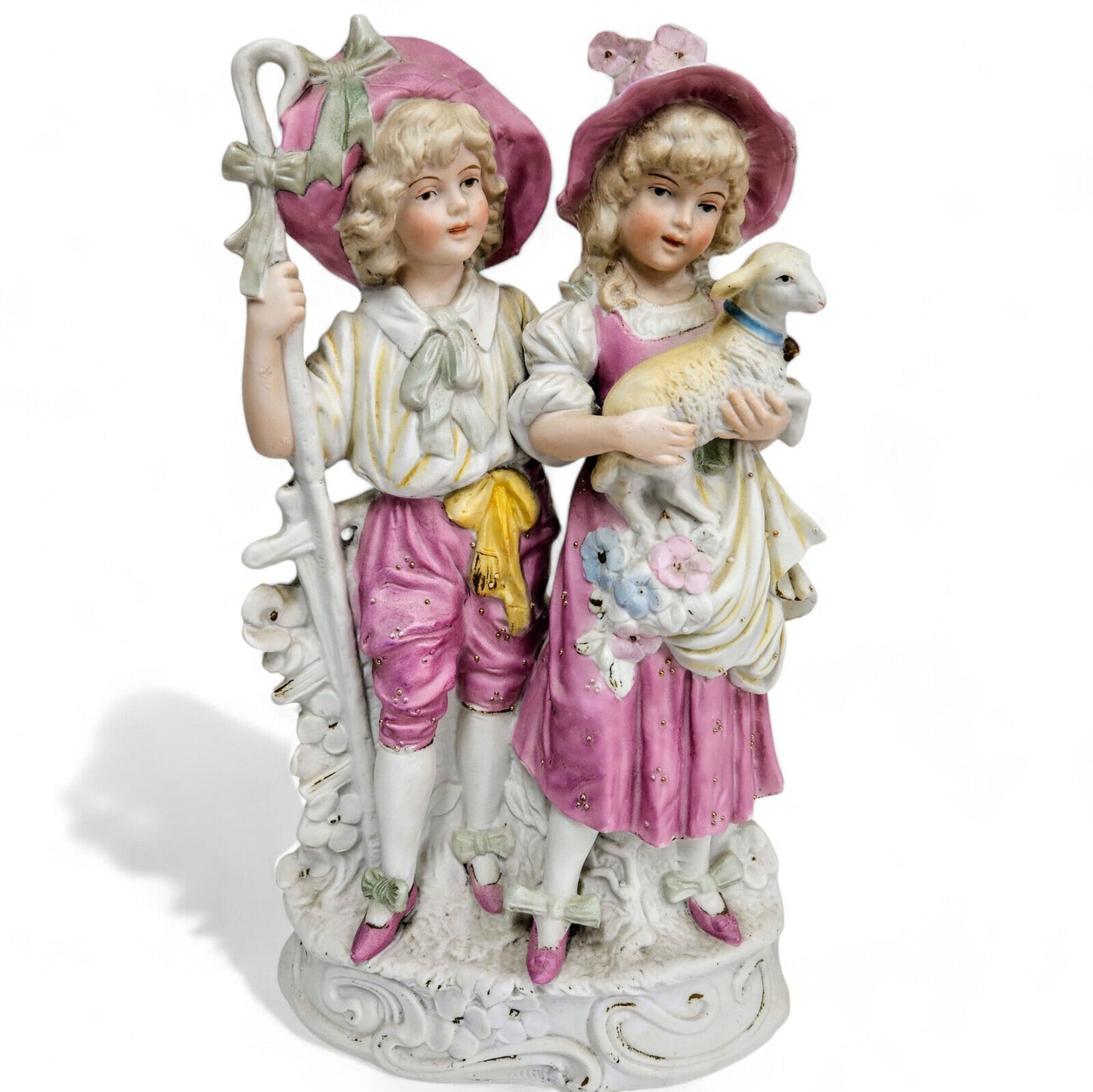 Antique Gebruder Heubach Bisque Boy and Girl Figurines German