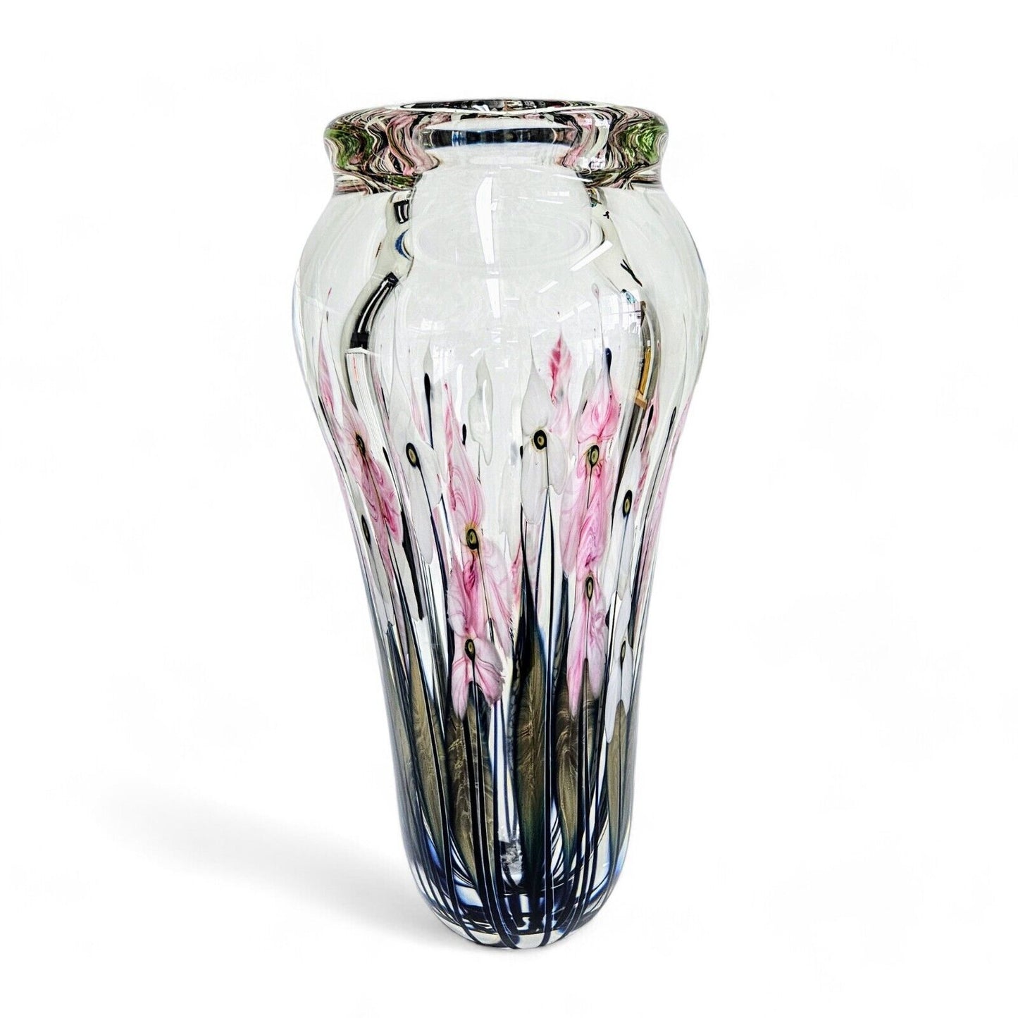 John Lotton Glass Art Vase 15.75 Inches Tall - 25.7 Pounds | Signed and Dated