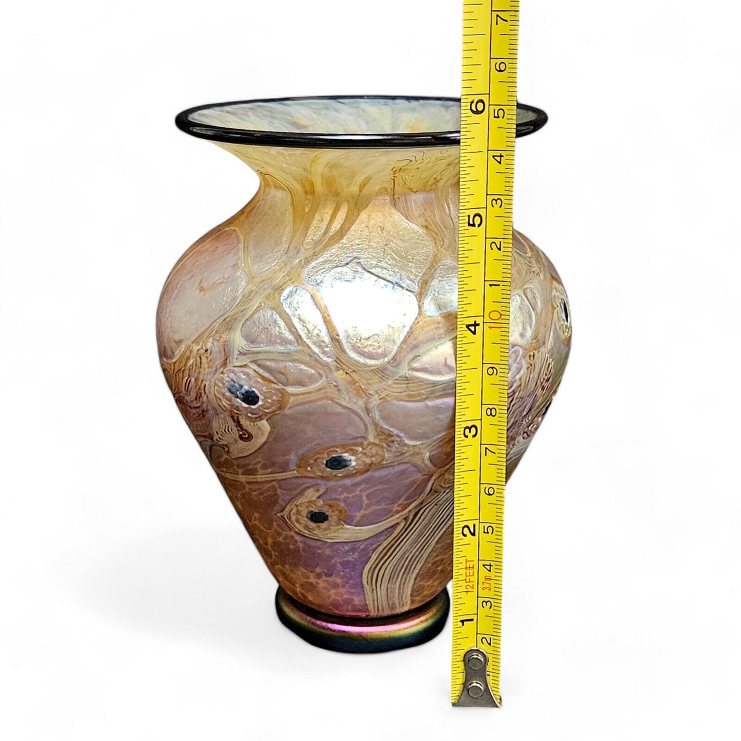 Lundberg Cypriote Glass Art Vase | Signed and Dated 2011 | 5.75 Inches Tall