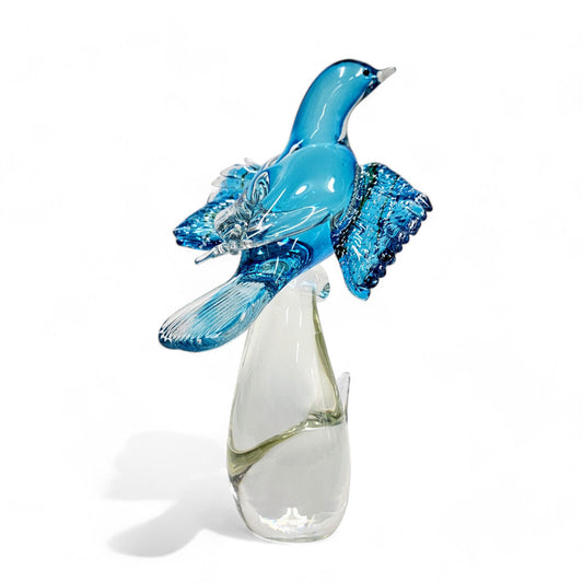 Formia Italy Glass Blue Birds of Paradise | Murano Glass Limited Edition Signed