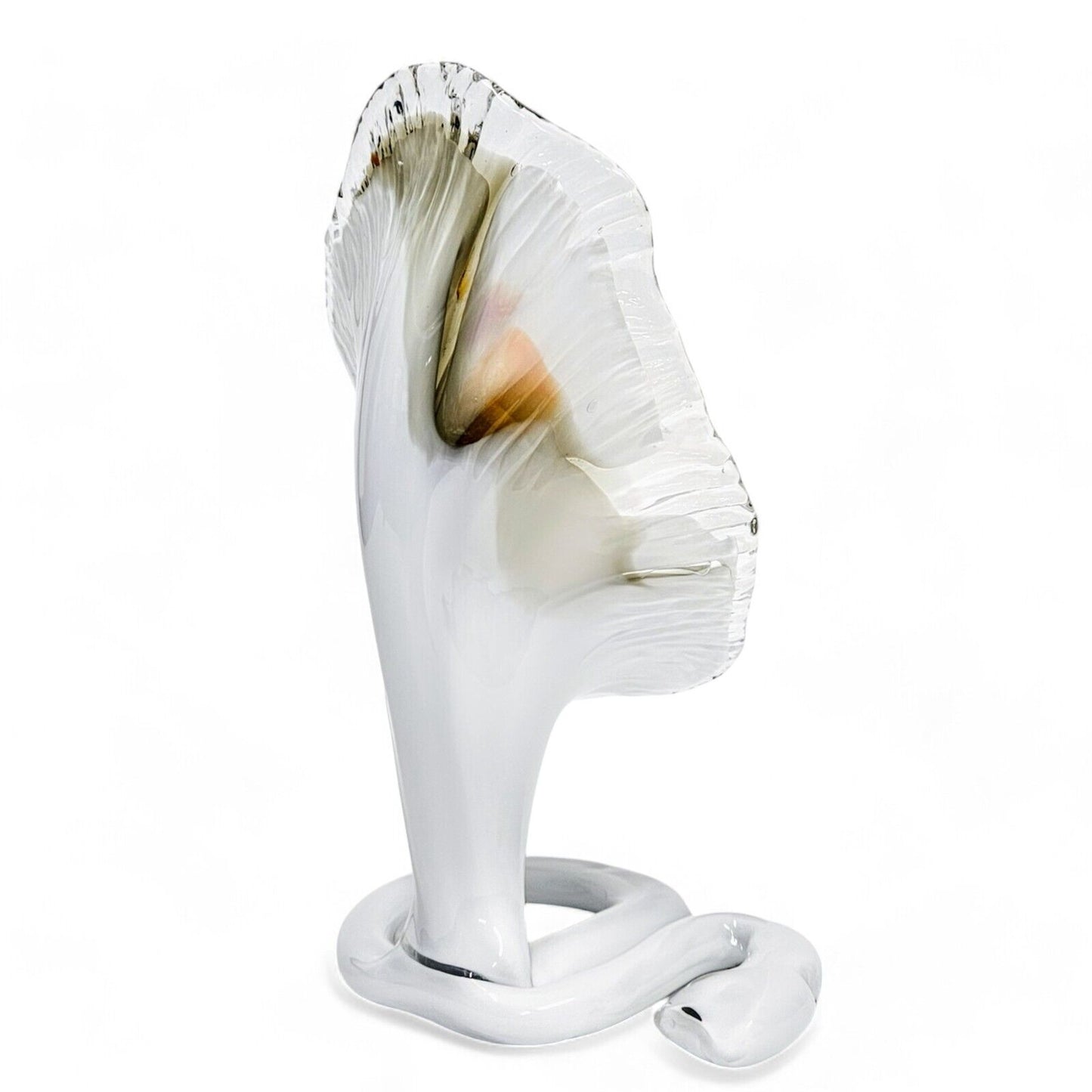 Vintage Art Nouveau White Murano Blown Glass Sculpture