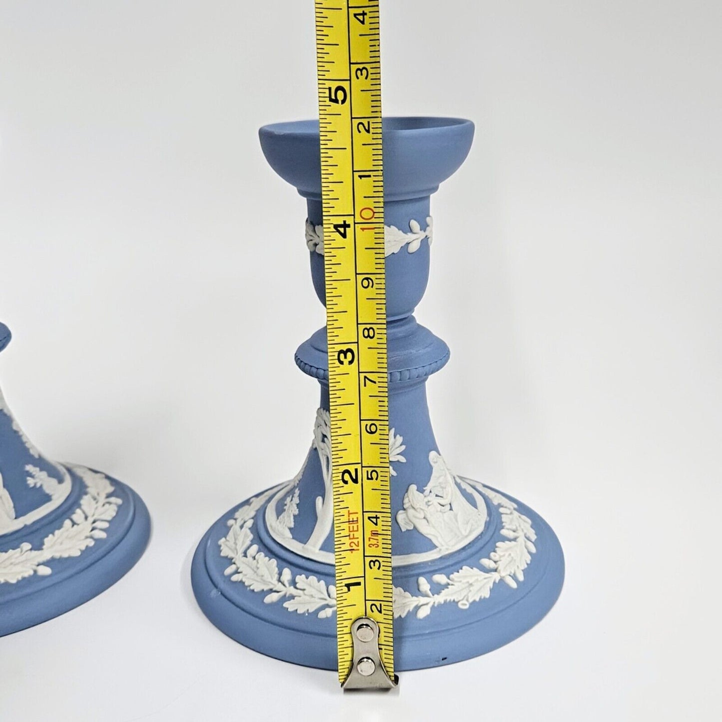 Lot of 2 Pale Blue Wedgwood Candlesticks Amazing Condition