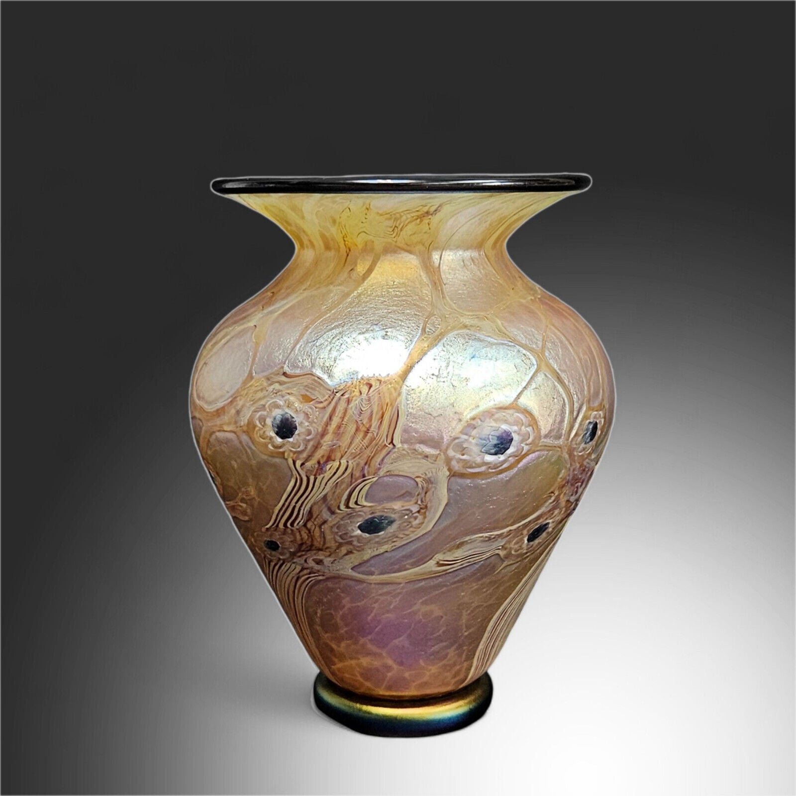 Lundberg Cypriote Glass Art Vase | Signed and Dated 2011 | 5.75 Inches Tall