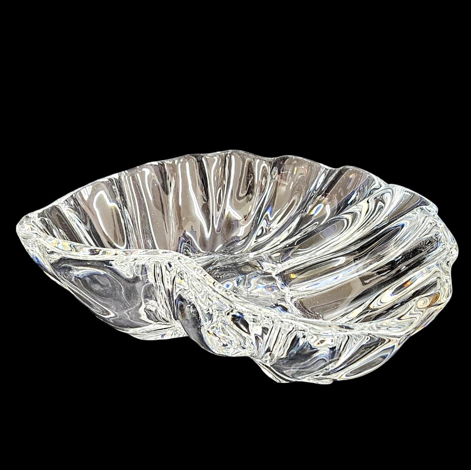 Baccarat Crystal 9.75" Huitres Oyster Shell Centerpiece Bowl