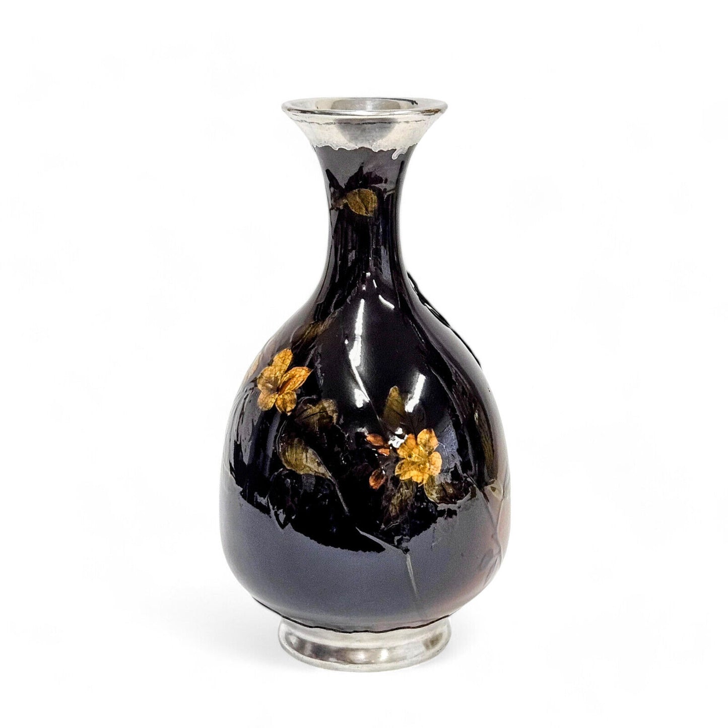 Rookwood Pottery & Gorham Fine Silver Overlay Monogram Vase Late 18th Century