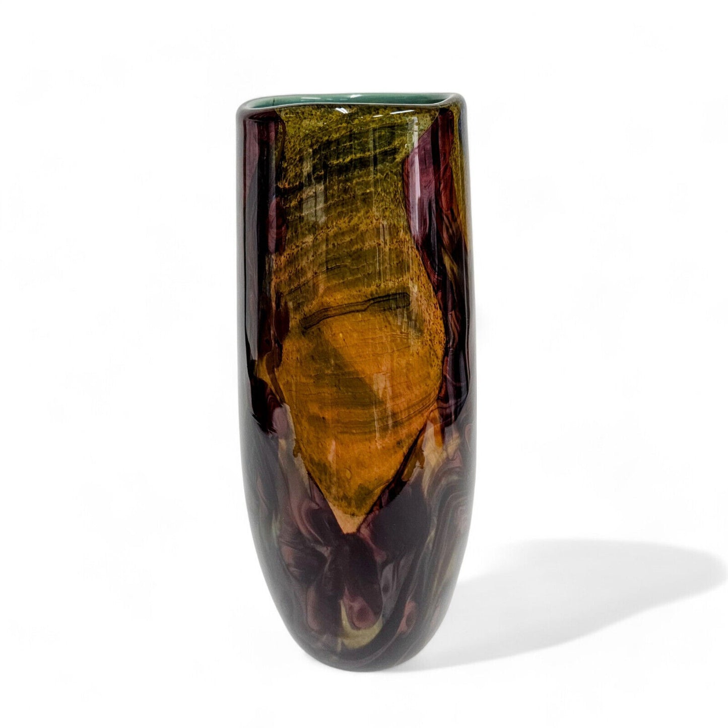 Jeff Walker Blown Glass Art Tall Vase | Melting Pot Glassworks | Robin Smith UK