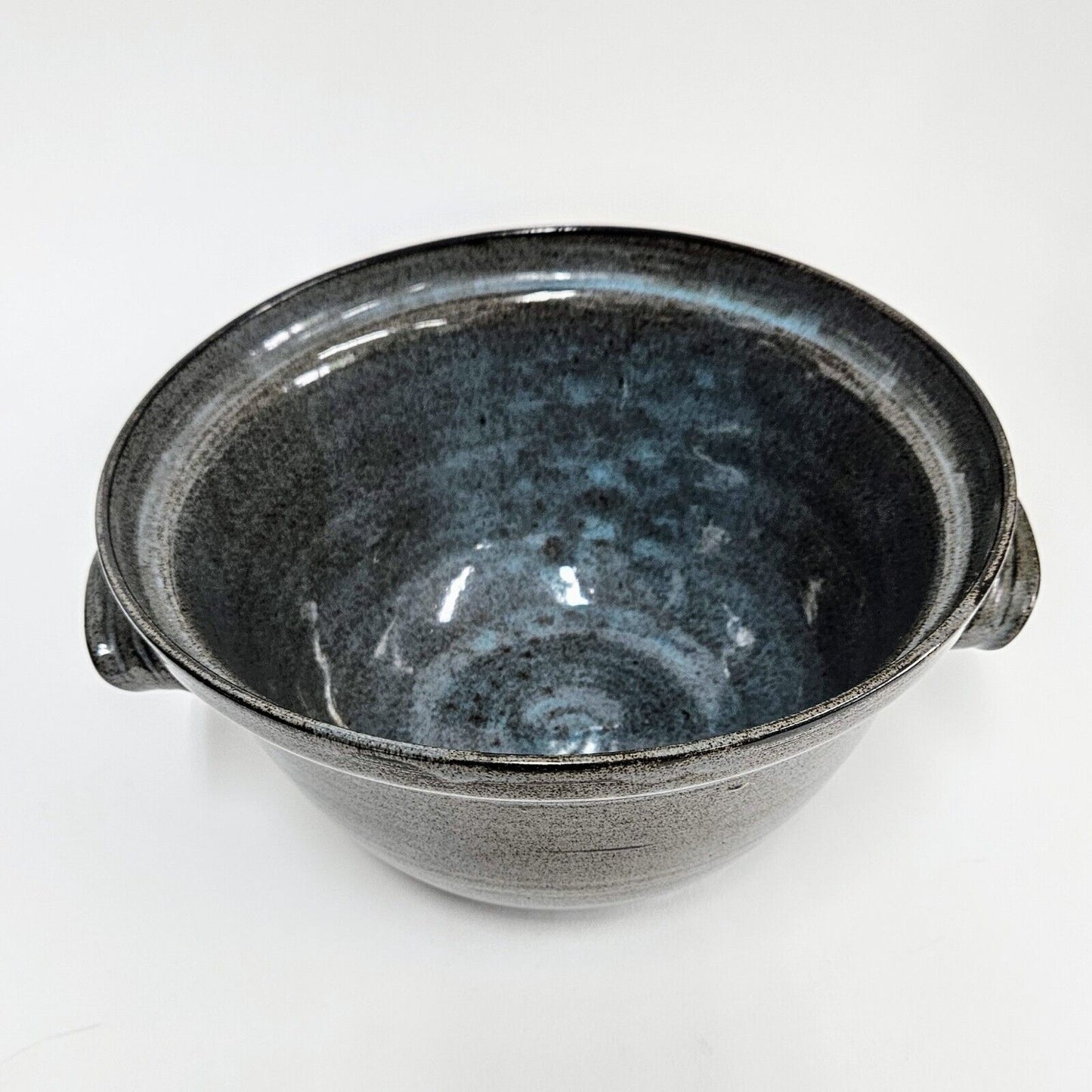 Edwin & Mary Scheier Blue/Gray Glazed Art Pottery Bowl W/ Handles