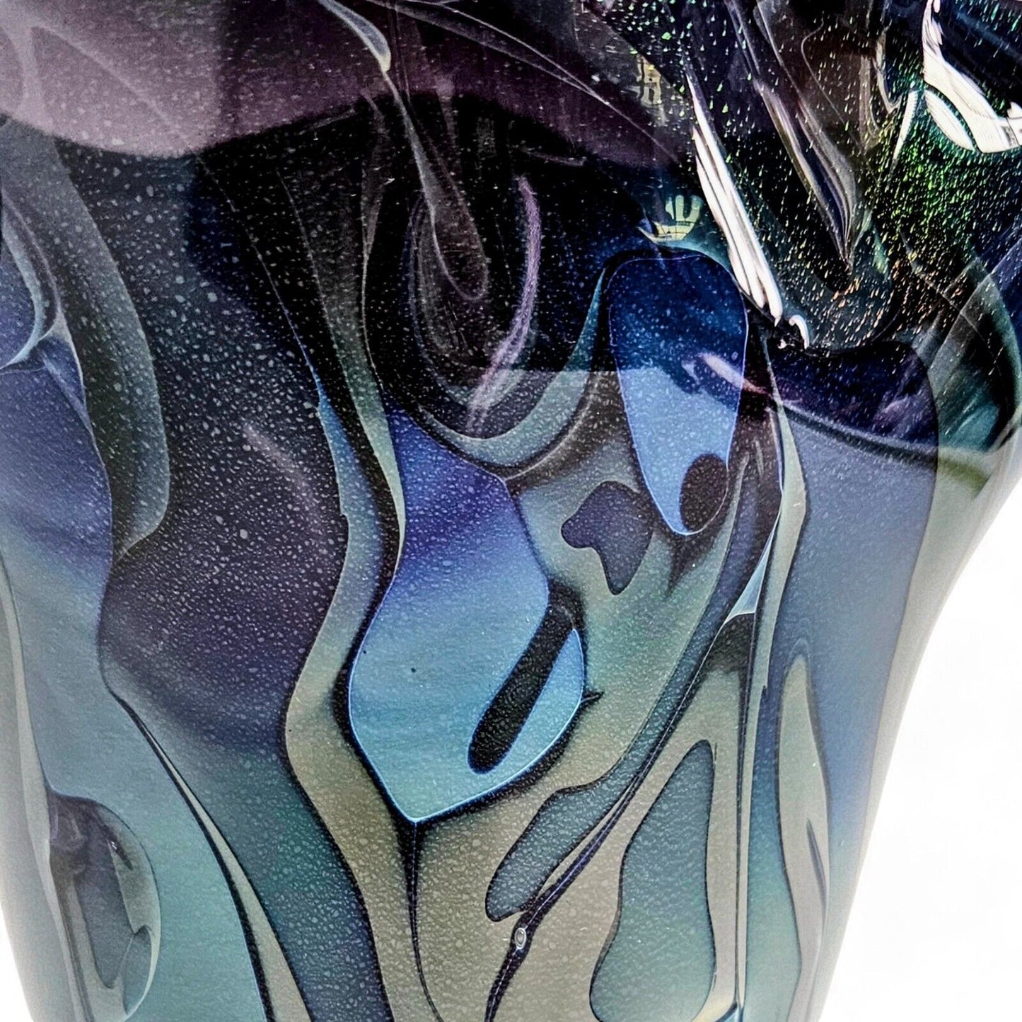 Robert Eickholt Blown Glass Vase | 7 Inches Tall | Cosmic Blue Series(?) Signed