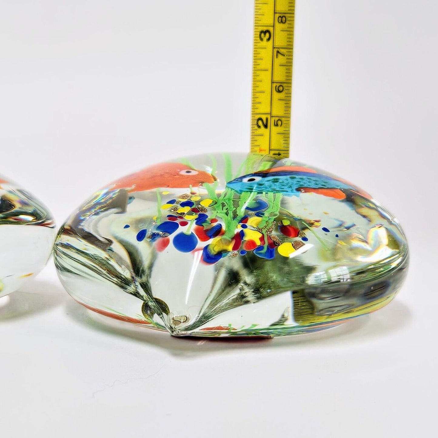 Authentic Murano Glass Fish Aquarium Paperweights | Original Sticker Attached