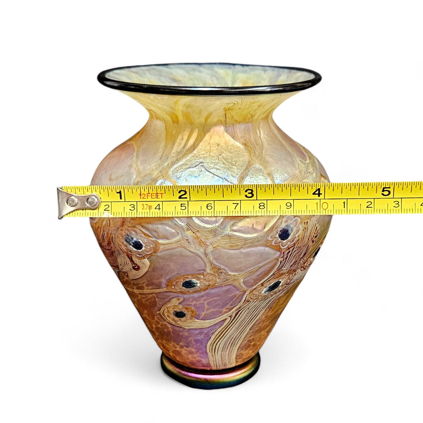 Lundberg Cypriote Glass Art Vase | Signed and Dated 2011 | 5.75 Inches Tall