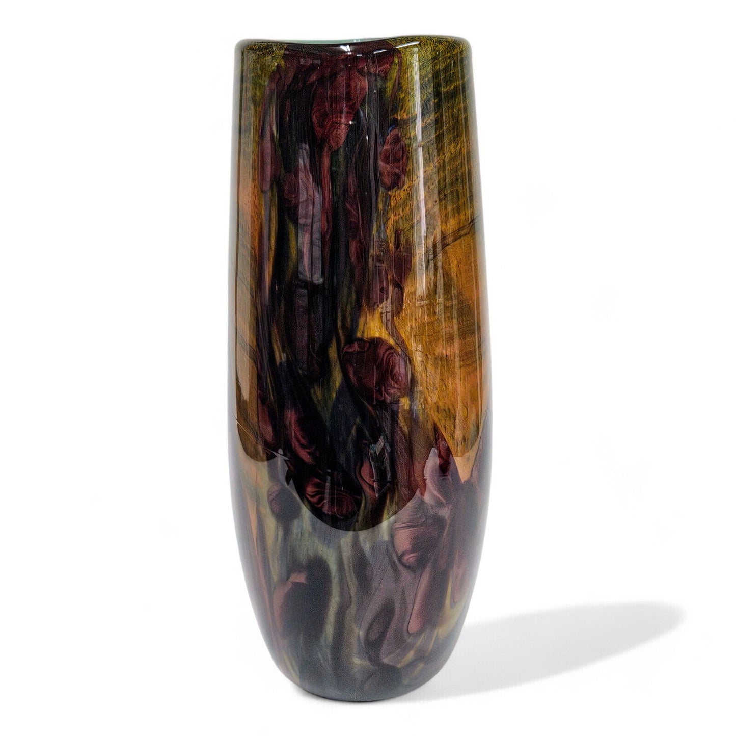 Jeff Walker Blown Glass Art Tall Vase | Melting Pot Glassworks | Robin Smith UK