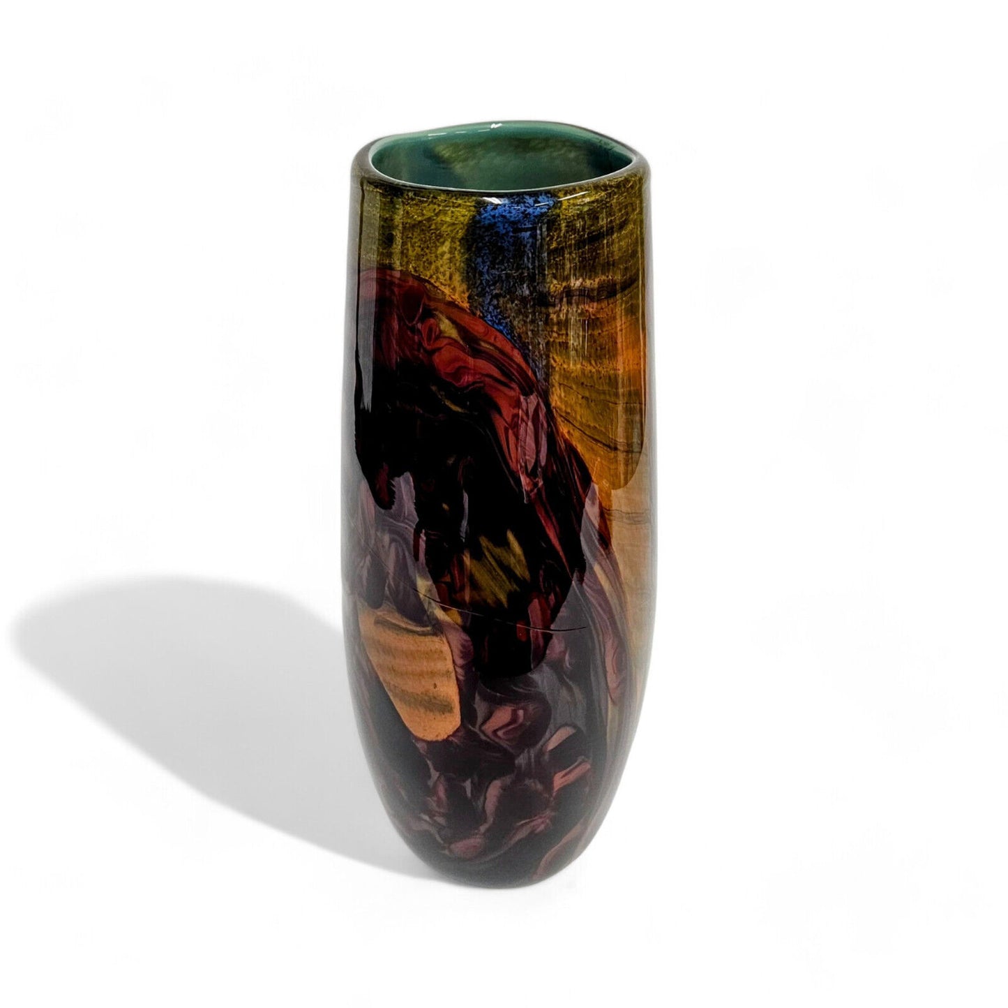 Jeff Walker Blown Glass Art Tall Vase | Melting Pot Glassworks | Robin Smith UK