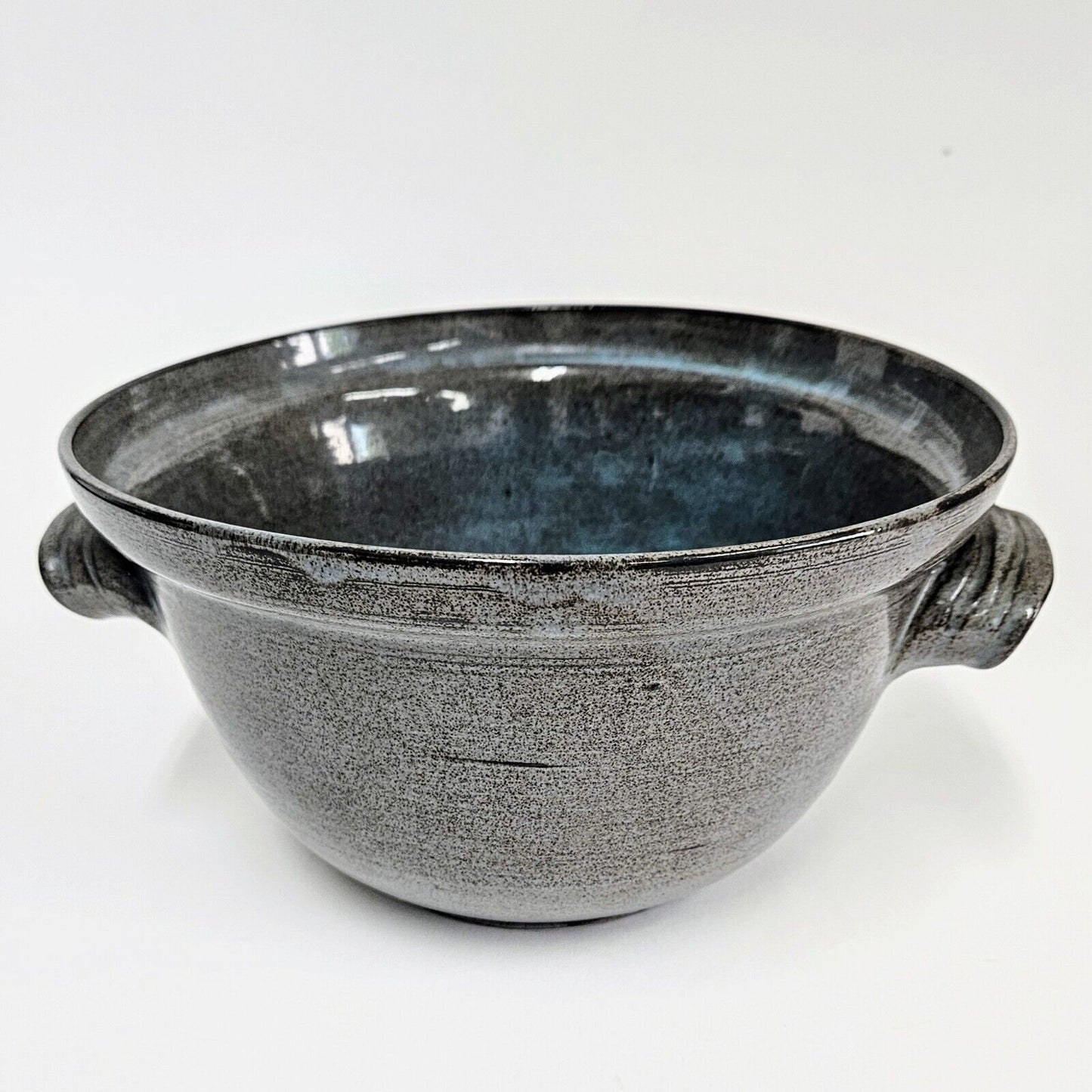 Edwin & Mary Scheier Blue/Gray Glazed Art Pottery Bowl W/ Handles