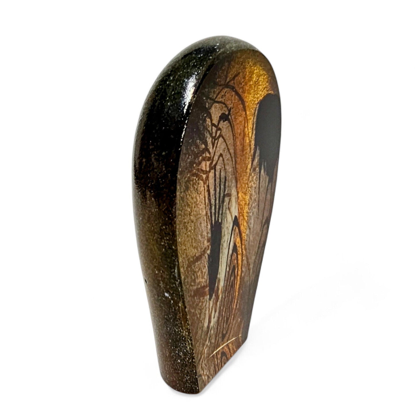 Richard Satava Art Glass Paperweight Petroglyph  6.5 Inch Signed  Dated 2001