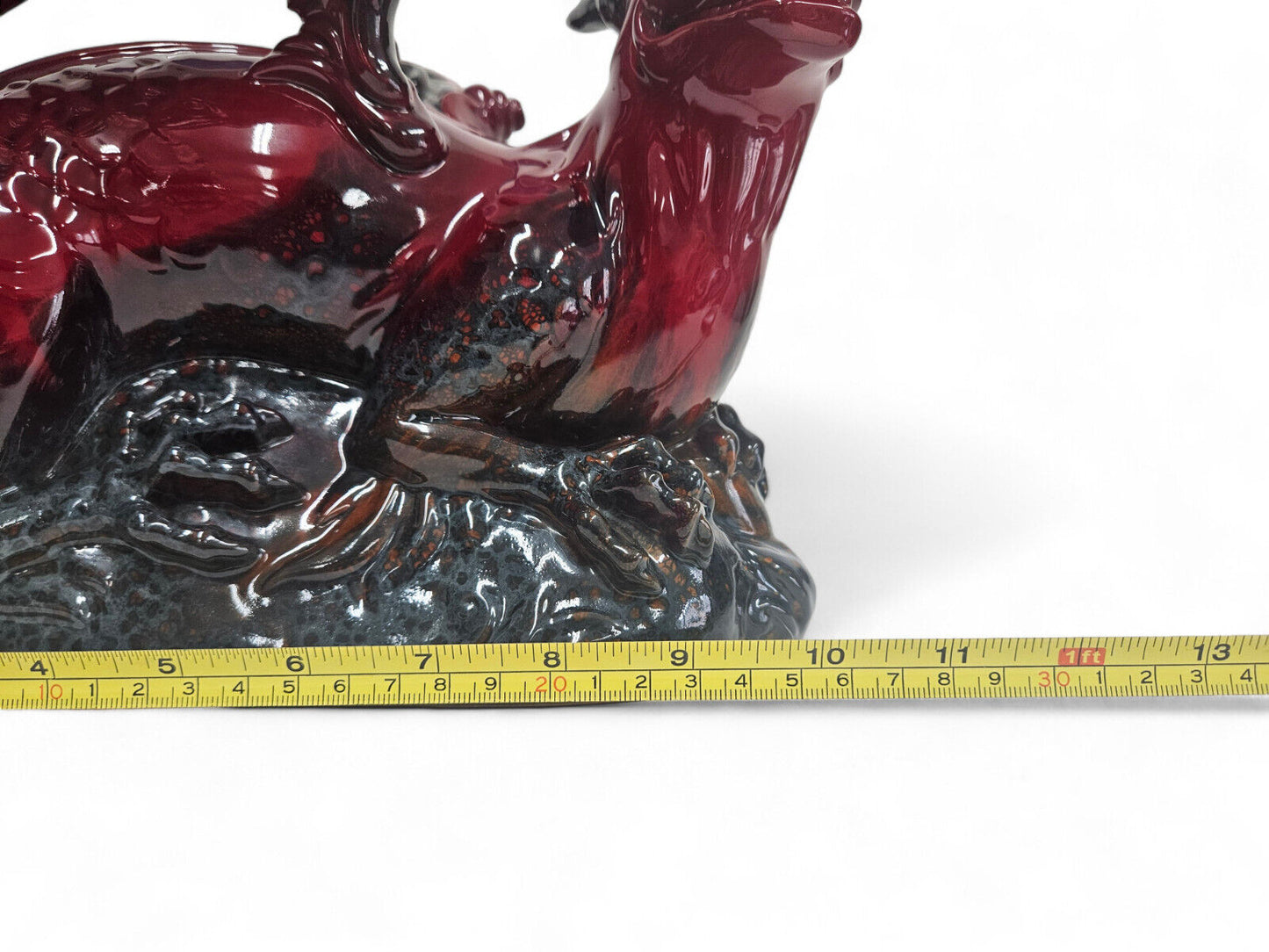 Royal Doulton Flambé Dragon | Vintage Large Red Dragon Figurine