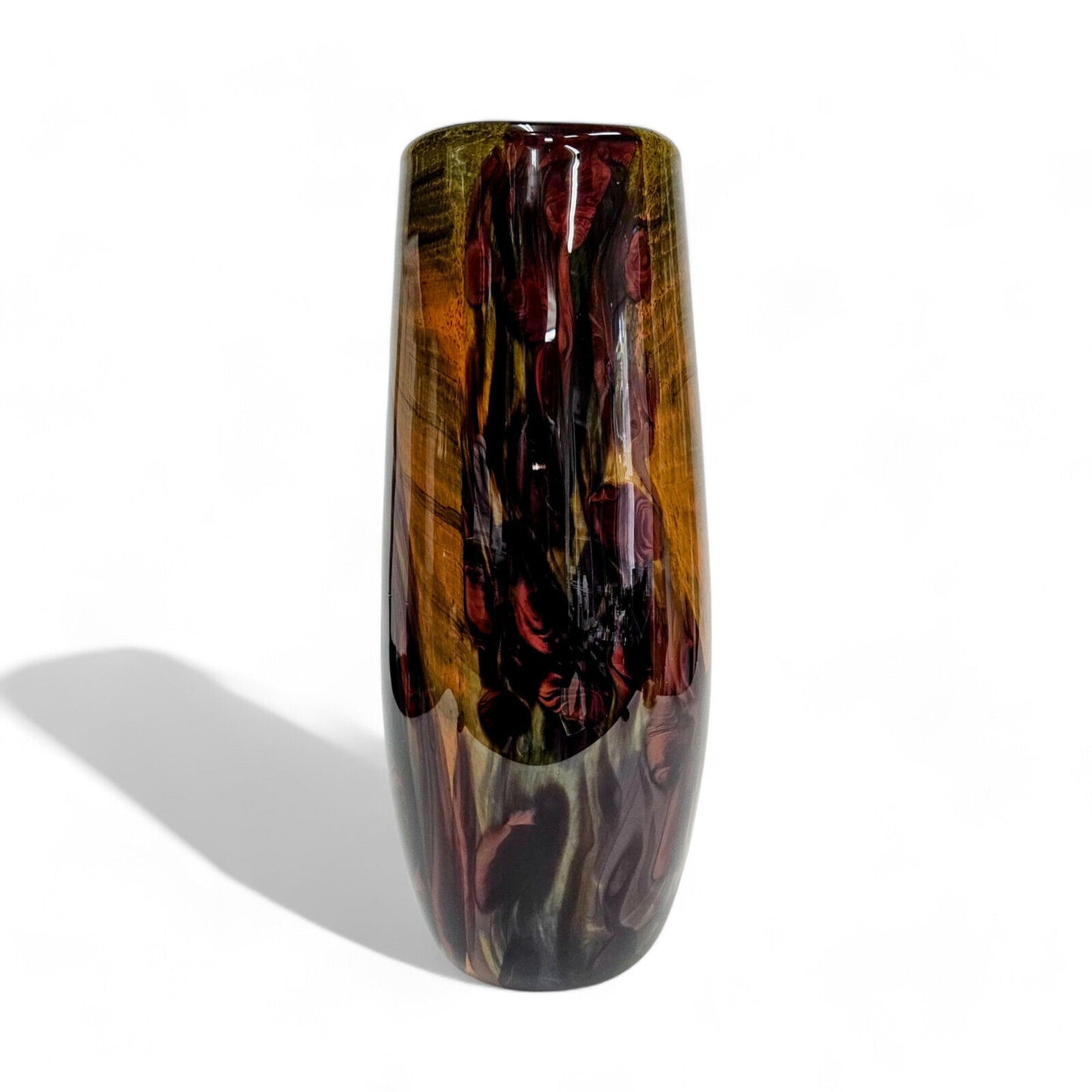 Jeff Walker Blown Glass Art Tall Vase | Melting Pot Glassworks | Robin Smith UK